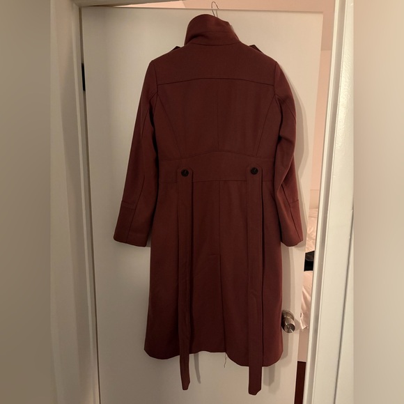 Kenneth Cole Mauve Belted Coat with Stand Up Collar - size XS - Picture 7 of 14